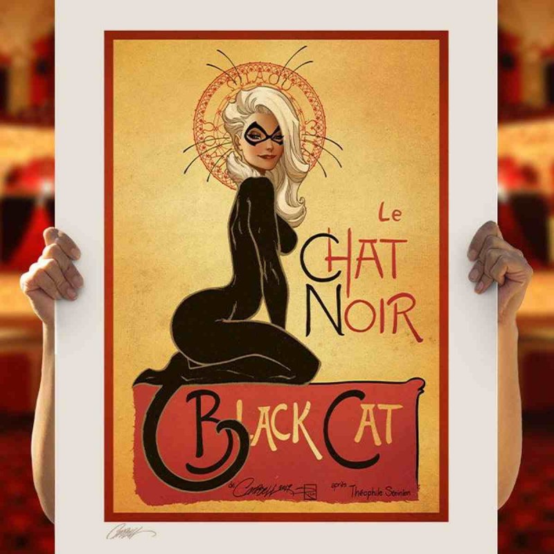 Le Chat Noir: The Black Cat by J. Scott Campbell - DC Comics - Kunstdruck 61 x 46 cm