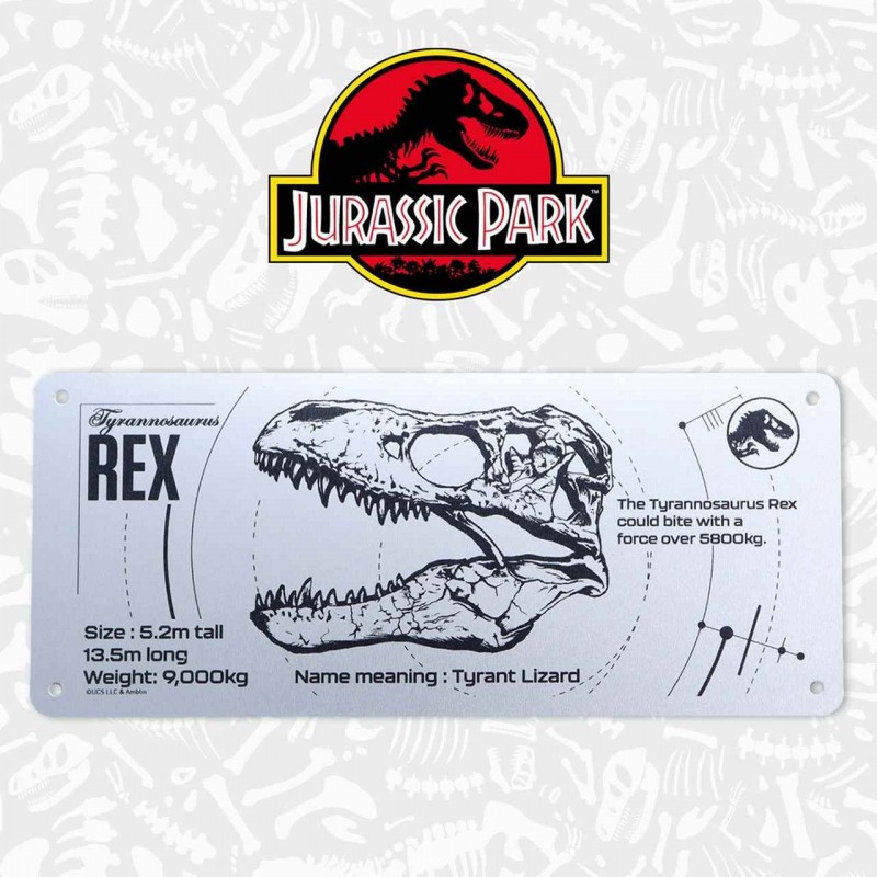 T-Rex Schematic - Jurassic Park - Blechschild