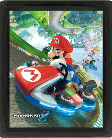 Mario Kart 8 - 3D-Effekt Bild 26 x 20 cm
