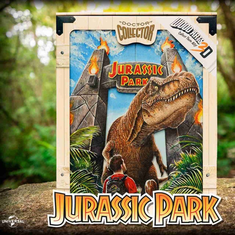 Rex Attack - Jurassic Park - 3D Holzdruck 30 x 40 cm