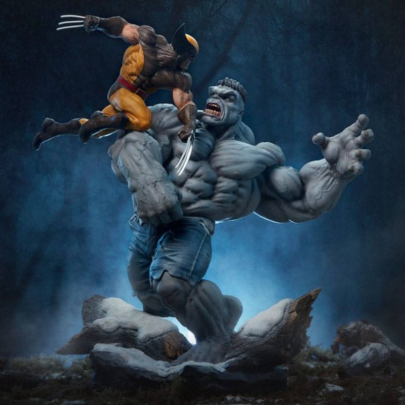 Grey Hulk vs Wolverine - Marvel Comics - Polystone Statue