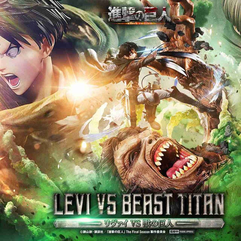 Levi Versus Beast Titan - Attack on Titan - 1/4 Scale Polystone Statue