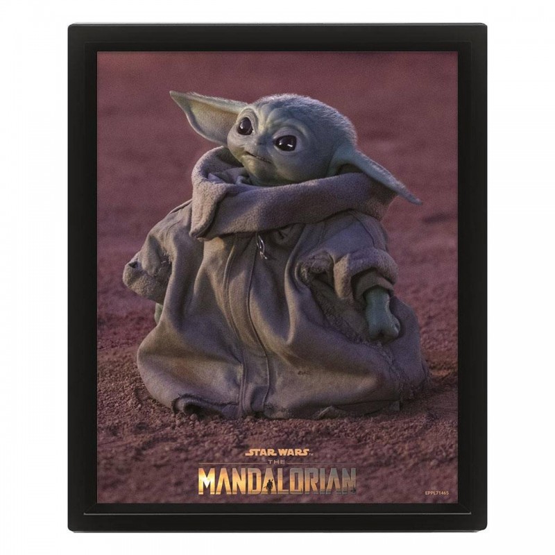 Grogu - Star Wars: The Mandalorian - 3D-Effekt Bild 26 x 20 cm