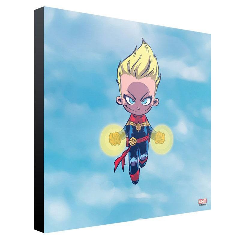Captain Marvel by Skottie Young - Holzdruck 30 x 30 cm