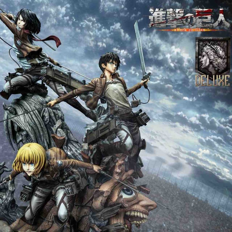 Eren, Mikasa, & Armin (Deluxe Bonus Version) - Attack on Titan - 1/4 Scale Polystone Statue