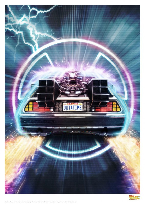 DeLorean - Zurück in die Zukunft - Kunstdruck 42 x 30 cm