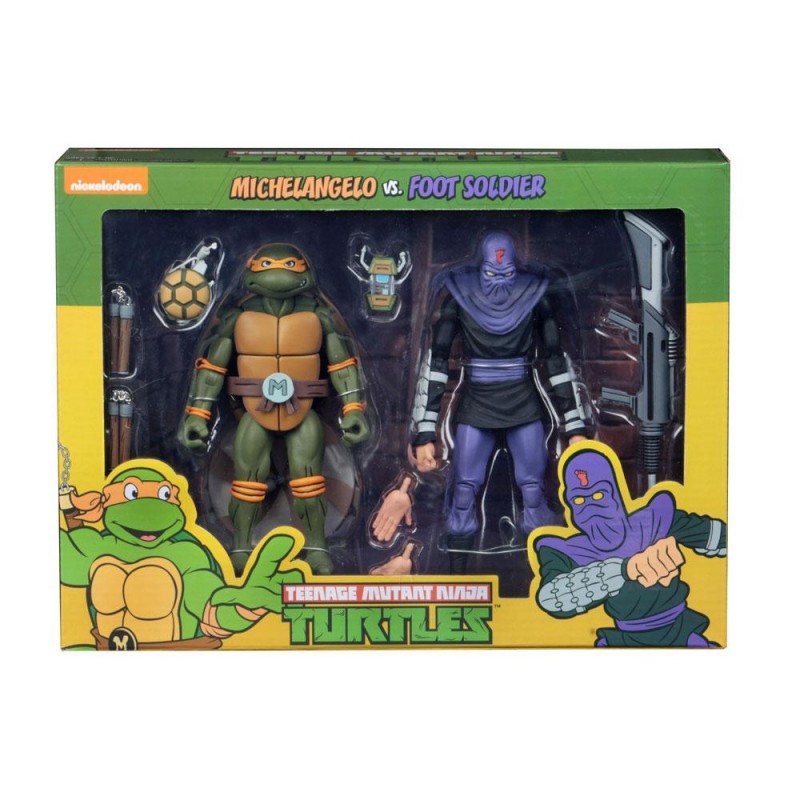 Michelangelo vs Foot Soldier - Teenage Mutant Ninja Turtles - Actionfiguren Doppelpack 18cm