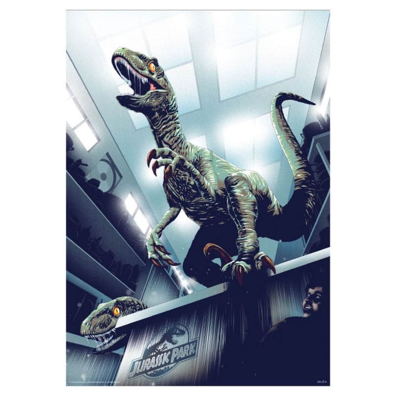 30th Anniversary Edition Hiding in Kitchen - Jurassic Park - Kunstdruck 42 x 30 cm