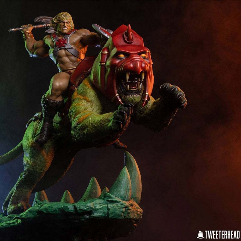 He-Man and Battle Cat Classic Deluxe - Masters of the Universe - Polystone Statue