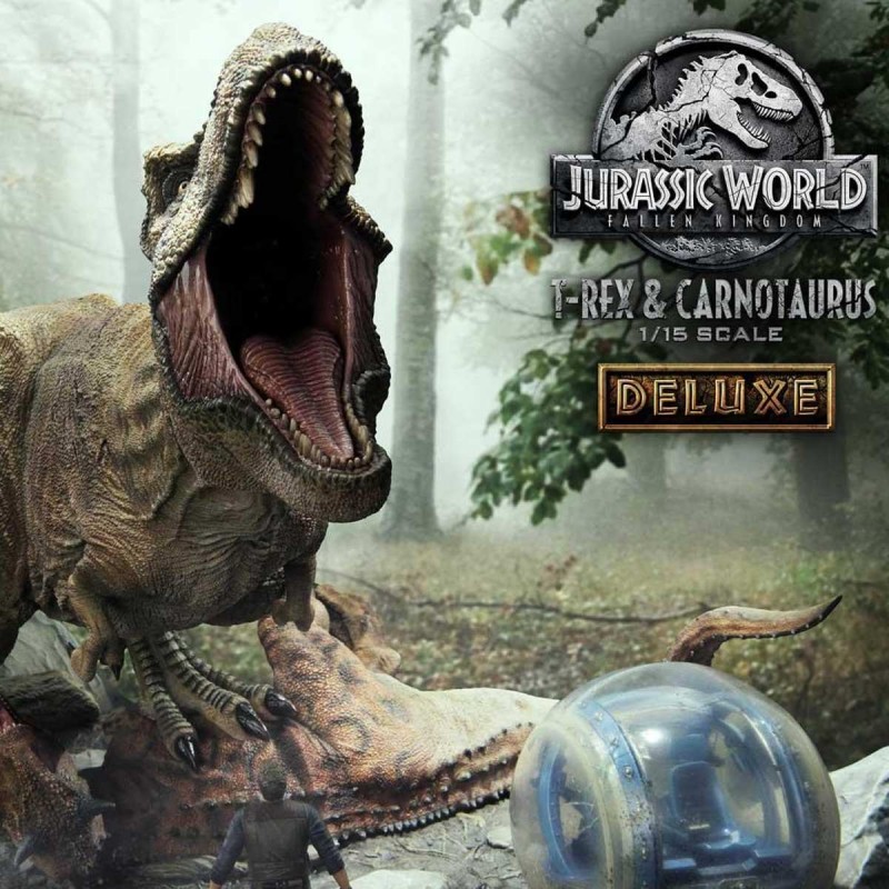 T-Rex & Carnotaurus Deluxe Version - Jurassic World: Fallen Kingdom - 1/15 Scale Polystone Statue
