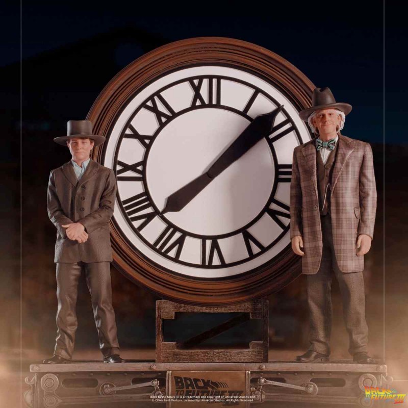 Marty and Doc at the Clock - Zurück in die Zukunft III - 1/10 Deluxe Art Scale Statue