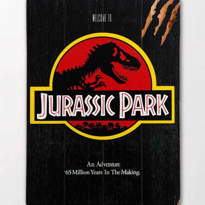 Logo - Jurassic Park - 3D Holzdruck 30 x 40 cm