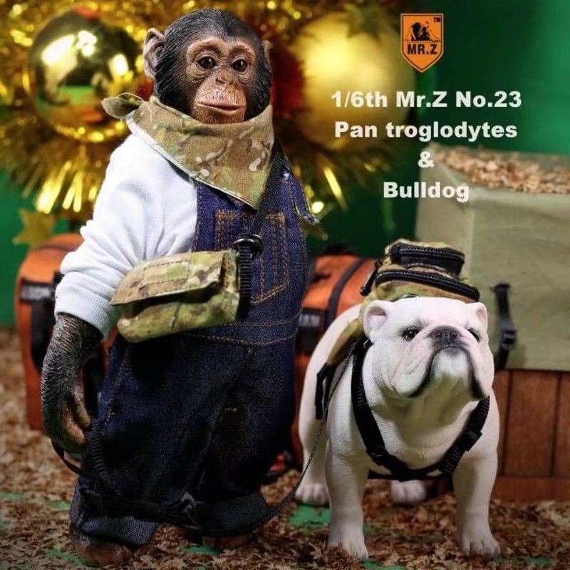 Chimpanzee and Bulldog - 1/6 Scale Statue