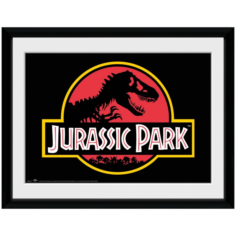 Logo Collector Print - Jurassic Park - Poster im Rahmen