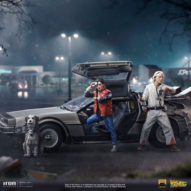 DeLorean Full Set Deluxe - Zurück in die Zukunft - 1/10 Art Scale Statue