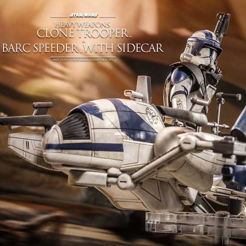 Heavy Weapons Clone Trooper & BARC Speeder with Sidecar - Star Wars The Clone Wars - 1/6 Scale Figur