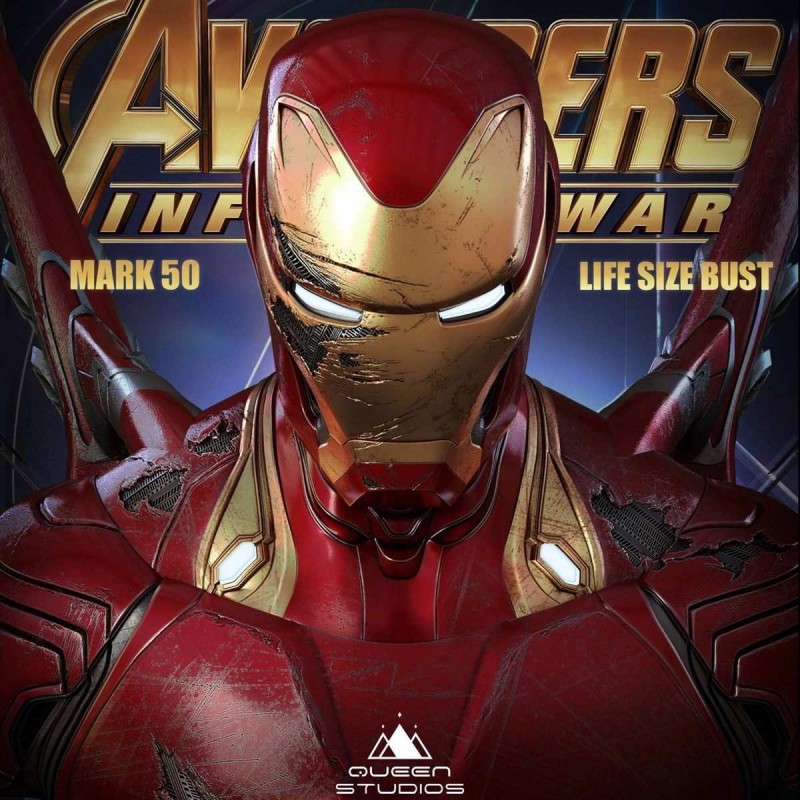 Iron Man Mark 50 Battle Damaged - Avengers Infinity War - Life Size Büste
