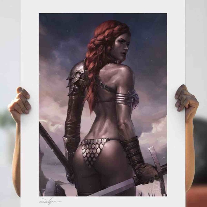 Birth of the She-Devil (Pre-Battle Version) - Red Sonja - Kunstdruck 61 x 46 cm