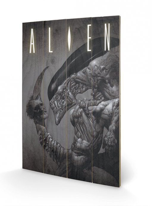 Head On Tail - Aliens - Holzdruck 40 x 60 cm