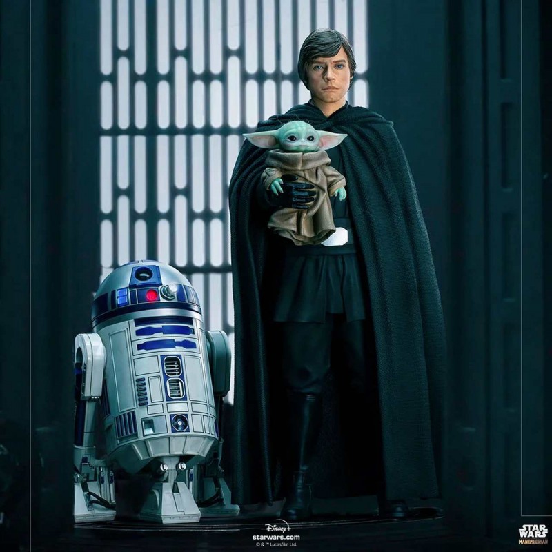 Luke Skywalker mit Grogu und R2-D2 - Star Wars: The Mandalorian - 1/4 Legacy Replica Statue